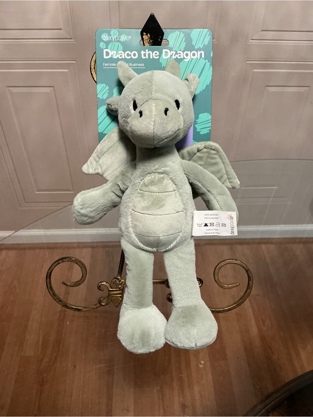 Brand New Beautiful Dexypaw Dragon  Dog Toy  12” Clinker & Squeaker